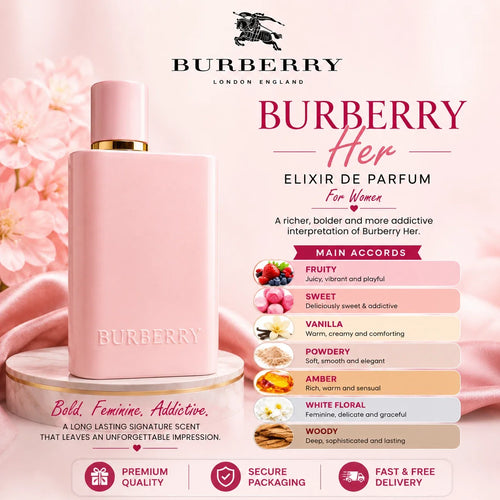 Burberry Her Elixir de Parfum for Women – 3.3 oz / 100ml – New Sealed
