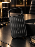 RIMOWA iPhone 17 Pro Case – Black Aluminum Luxury Protective Cover