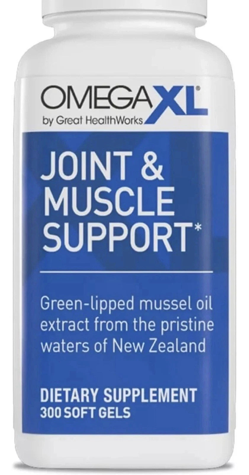 Omega XL Joint & Muscle Support Supplement (300 Softgels) – Natural Green Lipped Mussel Oil Formula