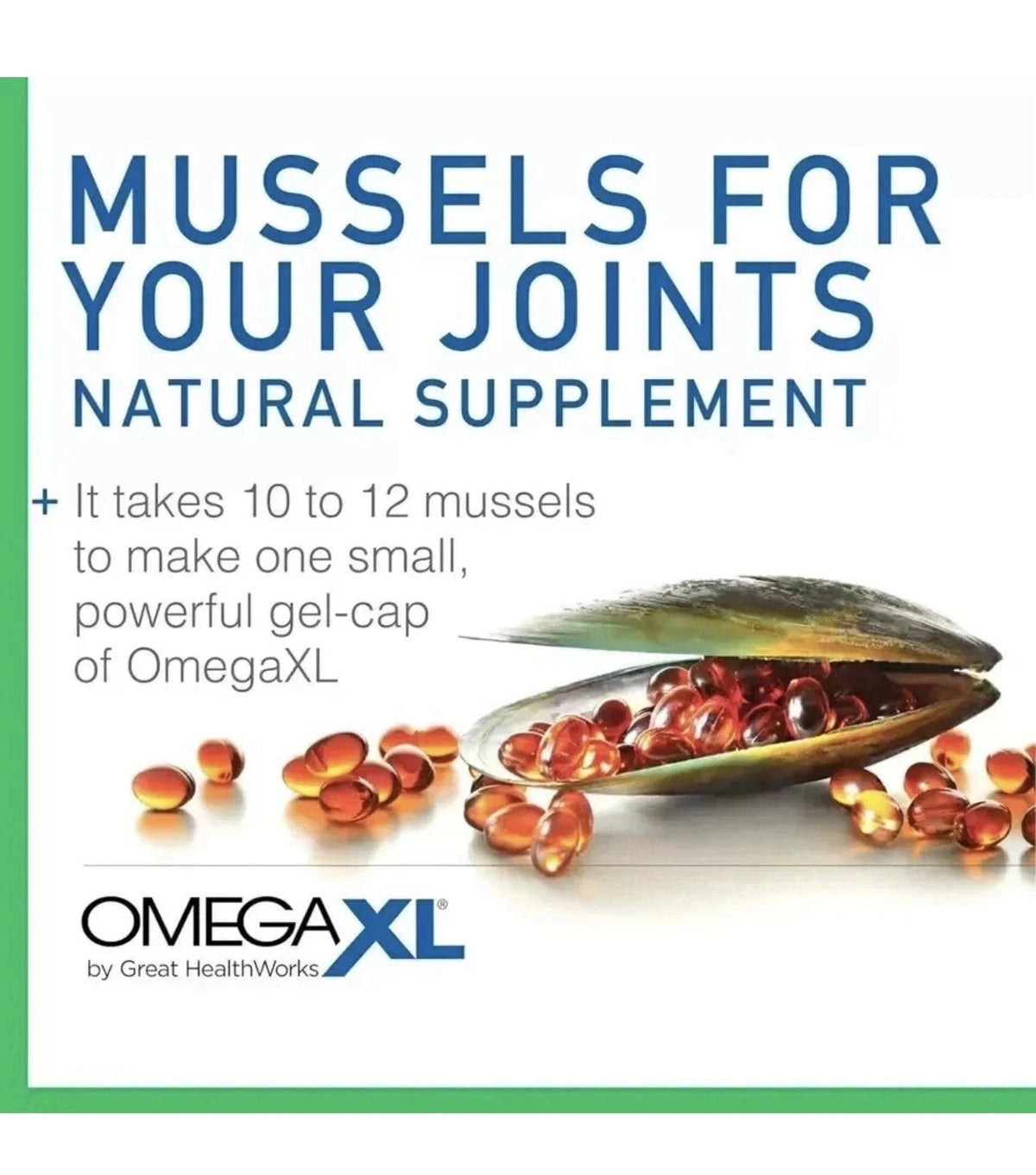 Omega XL Joint & Muscle Support Supplement (300 Softgels) – Natural Green Lipped Mussel Oil Formula