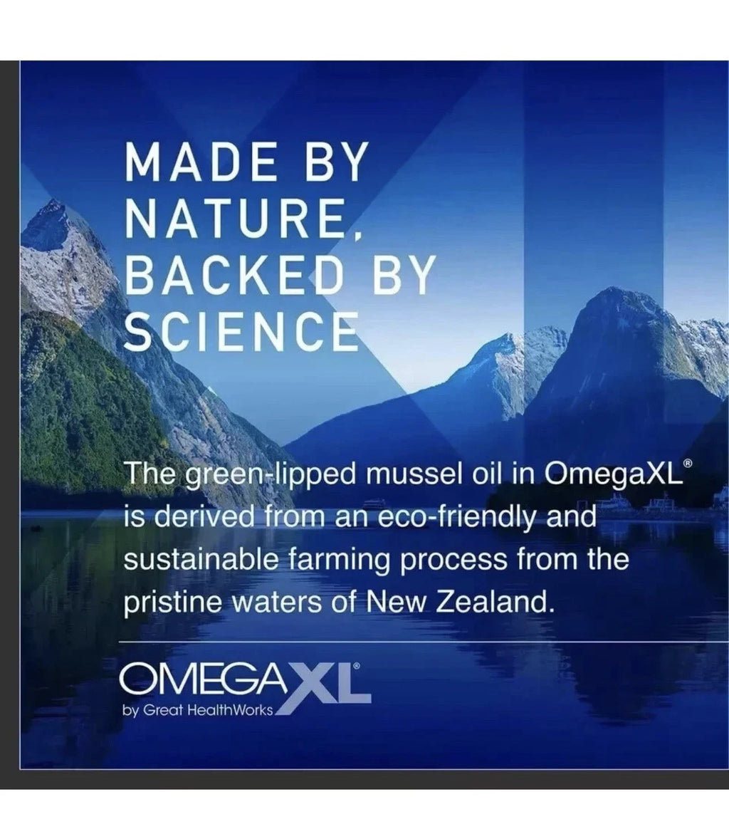 Omega XL Joint & Muscle Support Supplement (300 Softgels) – Natural Green Lipped Mussel Oil Formula