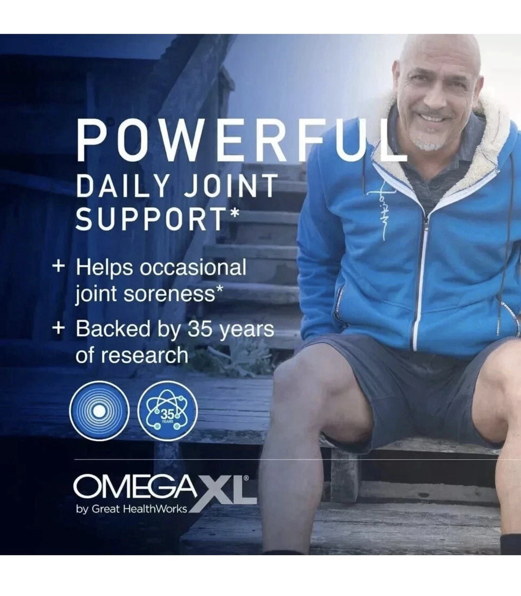 Omega XL Joint & Muscle Support Supplement (300 Softgels) – Natural Green Lipped Mussel Oil Formula