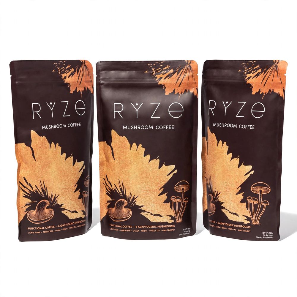 Pack of 3 RYZE Mushroom Coffee 20 Servings Each Functional Coffee