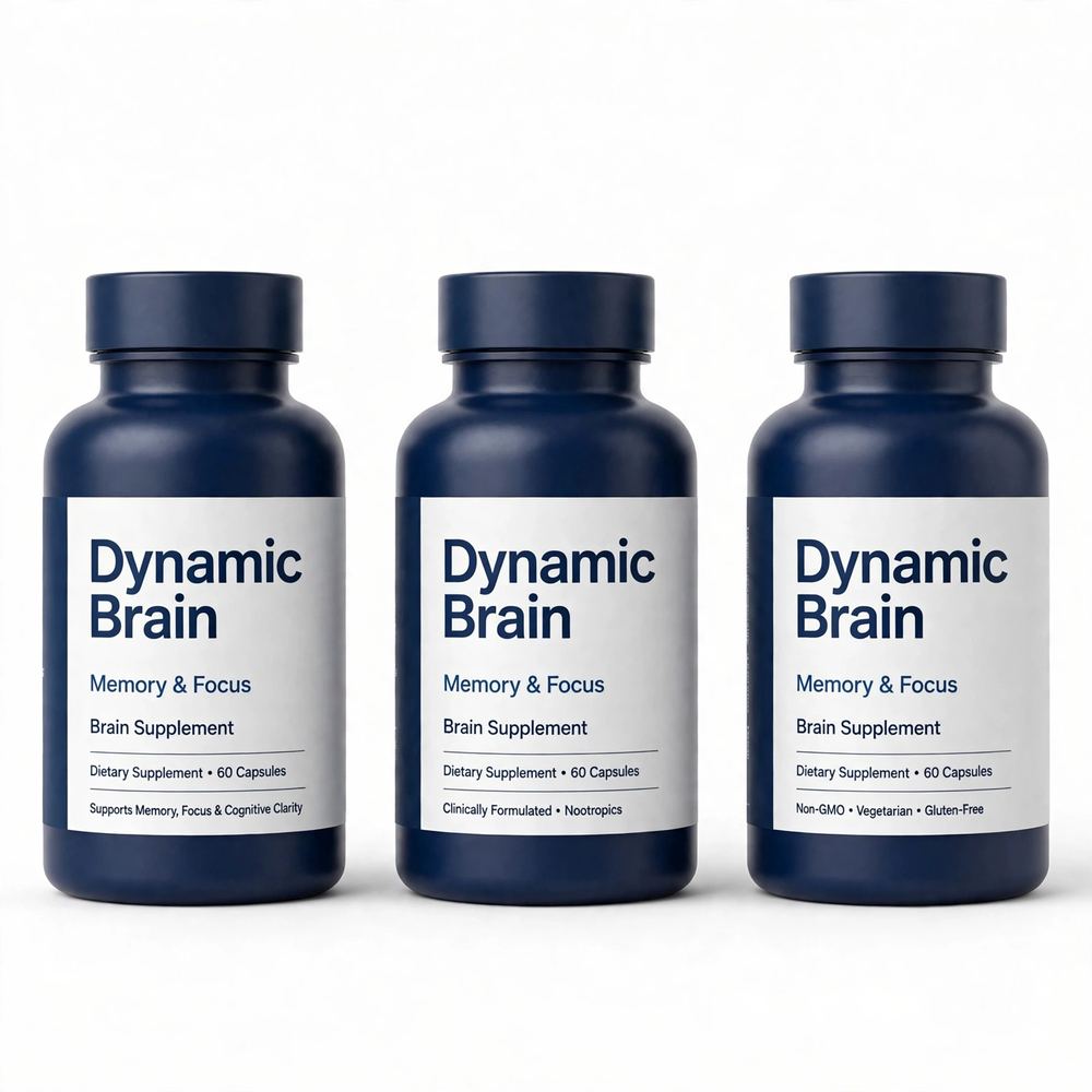 Pack of 3 Stonehenge Health Dynamic Brain Supplement Memory Focus 60 Capsules