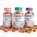 Pack of 3 WEEM Hair Skin Nails Gummies Vegan Biotin Vitamins 60 Capsules